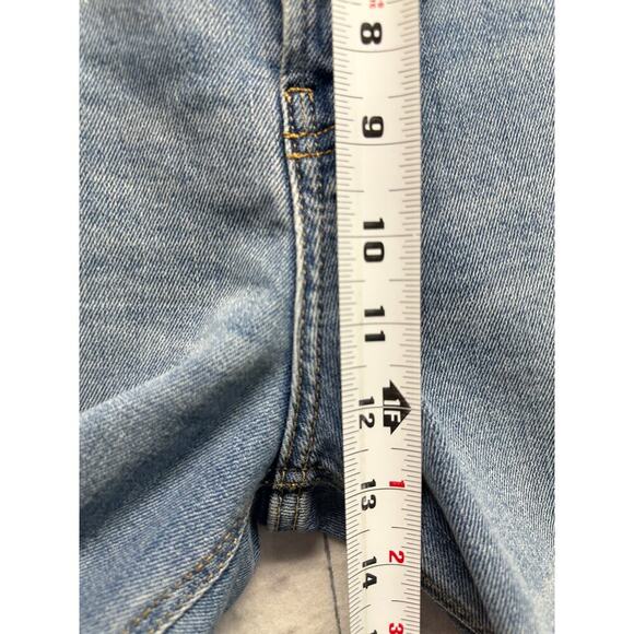 Old Navy Sz 14 Extra High Rise Sky‎ Hi Straight Light Wash Jeans Raw Edge - Picture 6 of 13